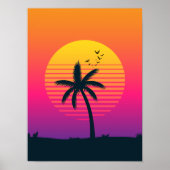 80er-Sonnenuntergang  Poster (Vorne)