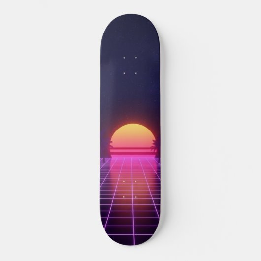 80er-Sonnenuntergang Skateboard (Vorderseite)