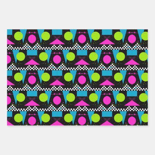 80er Splatterpaint Gift Wrap Set Geschenkpapier Set (Vorderseite 3)