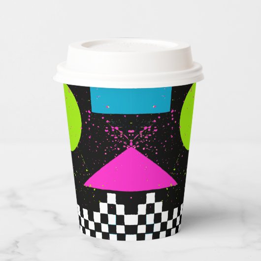80er Splatterpaint Paper Cup Pappbecher (Links)