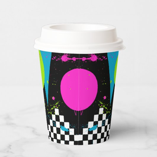 80er Splatterpaint Paper Cup Pappbecher (Rechts)