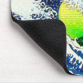 80er-Stil Die große Welle und die Palmen Mousepad (Ecke)