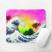 80er-Stil Die große Welle und die Palmen Mousepad (Mit Mouse)