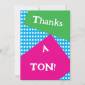 80er-Stil: fette Formen und Farben Dankeskarte (Vorderseite)