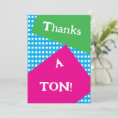 80er-Stil: fette Formen und Farben Dankeskarte (Stehend Vorderseite)