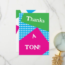 80er-Stil: fette Formen und Farben Dankeskarte