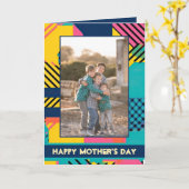 80er Stil Happy Mother's Day Foto Karte (Gelbe Blume)