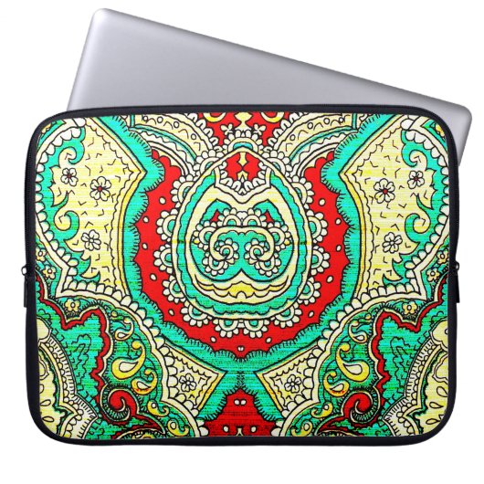 80er-Stil, hell, neon, schön, psychedelisch Laptopschutzhülle (Vorderseite)