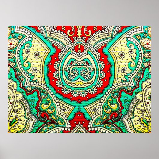 80er-Stil, hell, neon, schön, psychedelisch Poster (Vorne)