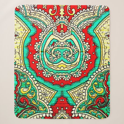 80er-Stil, hell, neon, schön, psychedelisch Sherpadecke (Vorderseite)