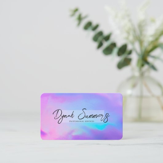 80er Style Pastel Sky | Moderne Glam Business Card Visitenkarte (Stehend Vorderseite)