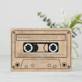 80er Style Retro Music Tape Wedding Einladung (Stehend Vorderseite)