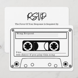 80er Style Retro Musik-Tape Hochzeit RSVP Einladung