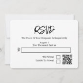 80er Style Retro Musik-Tape Hochzeit RSVP Einladung (Rückseite)