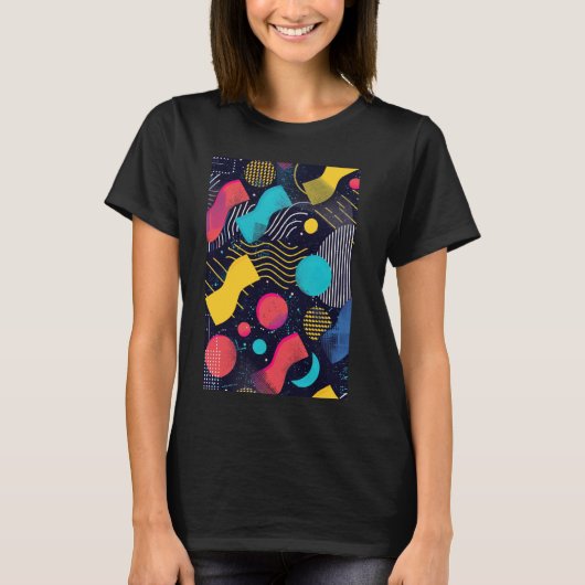 80er Style Retro Muster Art T-Shirt (Vorderseite)
