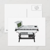 80er Style Sampler Keyboard: 3D-Modell: Postkarte (Vorne/Hinten)