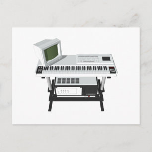 80er Style Sampler Keyboard: 3D-Modell: Postkarte