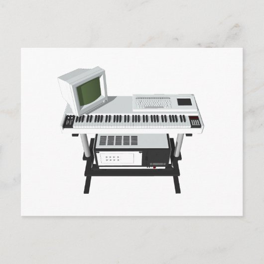 80er Style Sampler Keyboard: 3D-Modell: Postkarte (Vorderseite)