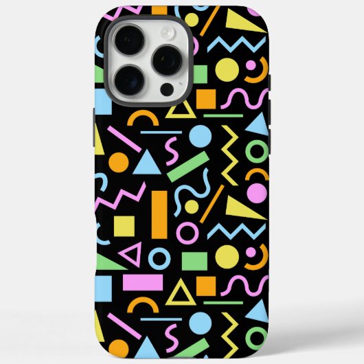 80er Style Shape Patternfarbe auf schwarz Case-Mate iPhone Hülle (Rückseite)