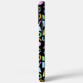 80er Style Shape Patternfarbe auf schwarz Case-Mate iPhone Hülle (Rückseite / Links)