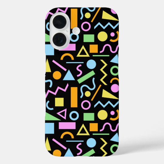 80er Style Shape Patternfarbe auf schwarz Case-Mate iPhone Hülle (Rückseite)
