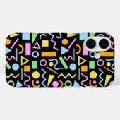 80er Style Shape Patternfarbe auf schwarz Case-Mate iPhone Hülle (Rückseite (Horizontal))
