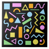 80er Style Shape Patternfarbe auf schwarz Fliese (Vorderseite)