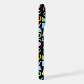 80er Style Shape Patternfarbe auf schwarz iPhone Hülle (Rechte Seite)