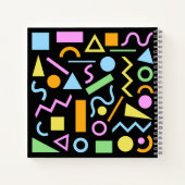80er Style Shape Patternfarbe auf schwarz Notizblock (Rückseite)