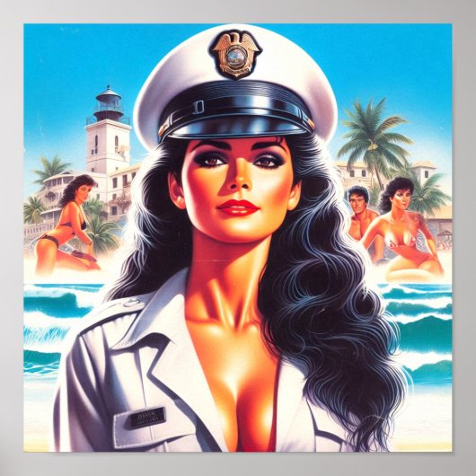80er Summer Beach Uniform Girl Poster (Vorne)