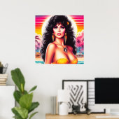 80er Summer Woman Poster (Heimbüro)
