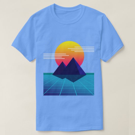 80er Sunset Nostalgic Computer Graphic T-Shirt (Design vorne)
