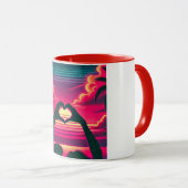 80er Sunset Romantische Liebe Tasse (VorderseiteRechts)