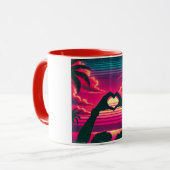 80er Sunset Romantische Liebe Tasse (Vorderseite Links)