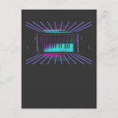 80er Synthesizer Keyboard Synth Analog Music Postkarte (Vorderseite)