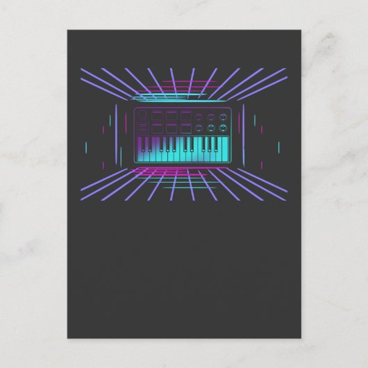 80er Synthesizer Keyboard Synth Analog Music Postkarte (Vorderseite)