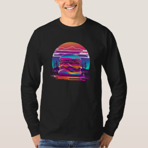80er Synthwave-Burger mit einer retro Ästhetik T-Shirt