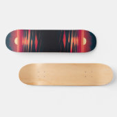 80er-Synthwave-Rotes Meer und Vintage Sonnenunterg Skateboard (Horizontal)