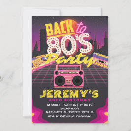 80er Thema Geburtstagsparty Einladung