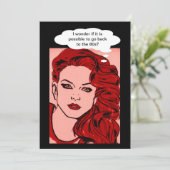 80er themed Party Einladung 80er retro girl Pop ar (Stehend Vorderseite)