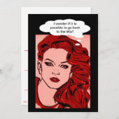 80er themed Party Einladung 80er retro girl Pop ar (Vorne/Hinten)