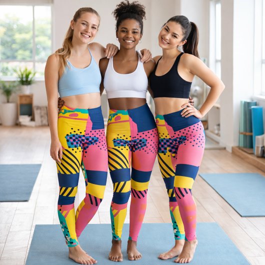 80er Trend Colorful Leggings