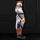 80er Trendy Abstrakt | Gold-Muster für Marine und Capri Leggings