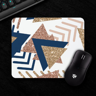 80er Trendy Abstrakt Gold-Muster für Marine und Mousepad