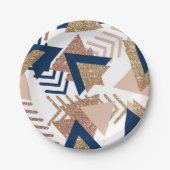 80er Trendy Abstrakt | Gold-Muster für Marine und Pappteller (Vorderseite)