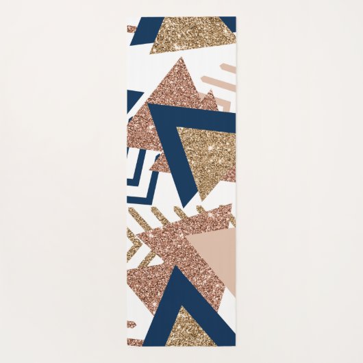 80er Trendy Abstrakt | Gold-Muster für Marine und  Yogamatte (Rückseite)