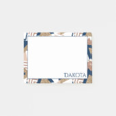 80er Trendy Abstrakt | Marine und Rose Gold Custom Post-it Klebezettel (Vorderseite)