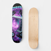 80er TV- und Technik mit "Static"-Text Skateboard (Vorderseite)