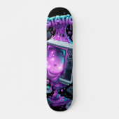 80er TV- und Technik mit "Static"-Text Skateboard (Vorne)