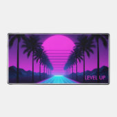 80er Vaporwave Neon Grid Schreibtischunterlage mit (Vorderseite)